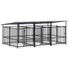 vidaXL Chenil d'ext&eacute;rieur avec toit pour chiens Acier 5,63 m&sup2;