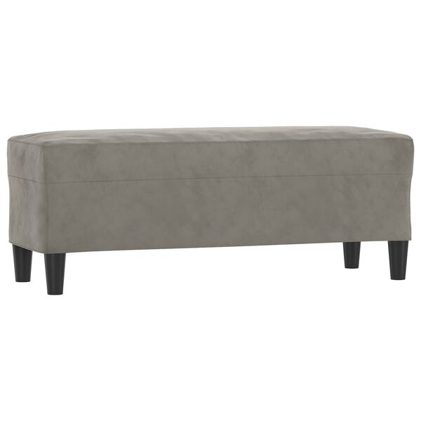 vidaXL Banc Gris clair 100x35x41 cm Velours