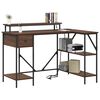 vidaXL Bureau Ch&ecirc;ne brun 120 x 79 x 86,5 cm Bois d'ing&eacute;nierie