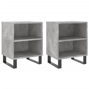 vidaXL Tables de chevet 2 pcs gris b&eacute;ton 40x30x50 cm bois d'ing&eacute;nierie