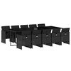 vidaXL Ensemble &agrave; manger de jardin 11 pcs coussins noir r&eacute;sine tress&eacute;e