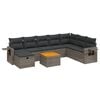 vidaXL Salon de jardin 9 pcs avec coussins gris r&eacute;sine tress&eacute;e