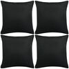 vidaXL Housses de coussin 4 pcs Aspect de lin Noir 40x40 cm