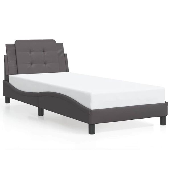 vidaXL Cadre de lit sans matelas Zadar gris 100x200 cm similicuir