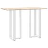 vidaXL Pieds de table de bar en T, 2 pièces, blanc, 40 x 35 x (100-101) cm, acier