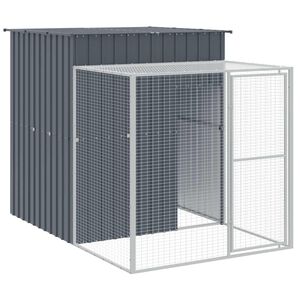 vidaXL Poulailler avec cour anthracite 165x251x181 cm acier galvanis&eacute;