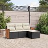vidaXL Salon de jardin 4 pcs avec coussins noir r&eacute;sine tress&eacute;e