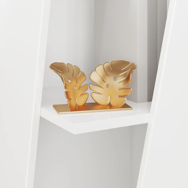 vidaXL &Eacute;tag&egrave;re lat&eacute;rale Blanc brillant 33 x 32 x 70,5 cm