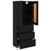 vidaXL Haut Armoire Ch&ecirc;ne noir 69,5 x 34 x 180 cm Bois d'ing&eacute;nierie