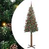 vidaXL Sapin de Noël mince avec 300 LED Vert et blanc 180 cm