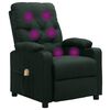 vidaXL Fauteuil de massage Vert fonc&eacute; Tissu