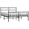 vidaXL Cadre de lit m&eacute;tal sans matelas avec pied de lit noir 140x190cm