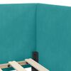 vidaXL Cadre de lit d'angle avec matelas 2 pcs Turquoise Velours