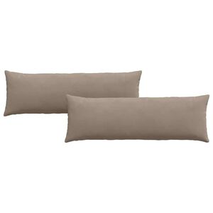 vidaXL Coussins de canap&eacute; 2 pcs Taupe 120 x 40 cm tissu