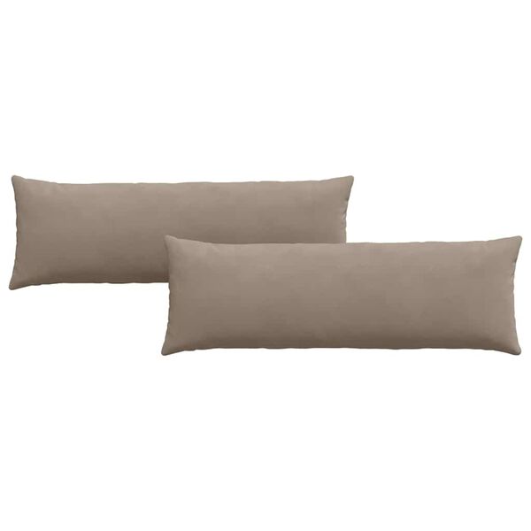 vidaXL Coussins de canap&eacute; 2 pcs Taupe 120 x 40 cm tissu