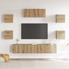 vidaXL Ensemble de meuble TV mural 7 pcs ch&ecirc;ne artisanal