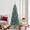 vidaXL Sapin de No&euml;l artificiel Vert 180 cm PVC, plastique et acier