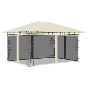 vidaXL Belv&eacute;d&egrave;re avec moustiquaire 4x3x2,73 m Cr&egrave;me 180 g/m&sup2;
