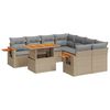 vidaXL Salon de jardin avec coussins 9 pcs beige r&eacute;sine tress&eacute;e