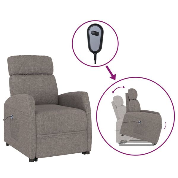 vidaXL Fauteuil Taupe Tissu