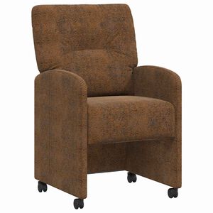vidaXL Chaises de Salle &agrave; Manger avec Roues 2 pc Simili cuir su&eacute;d&eacute;