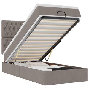 vidaXL Cadre de lit ottoman avec matelas taupe 100x200 cm tissu