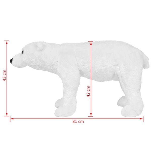 vidaXL Jouet en peluche Ours polaire Blanc XXL