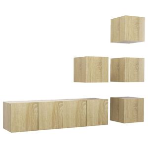 vidaXL Ensemble de meubles TV 6 pcs Ch&ecirc;ne sonoma Bois d'ing&eacute;nierie