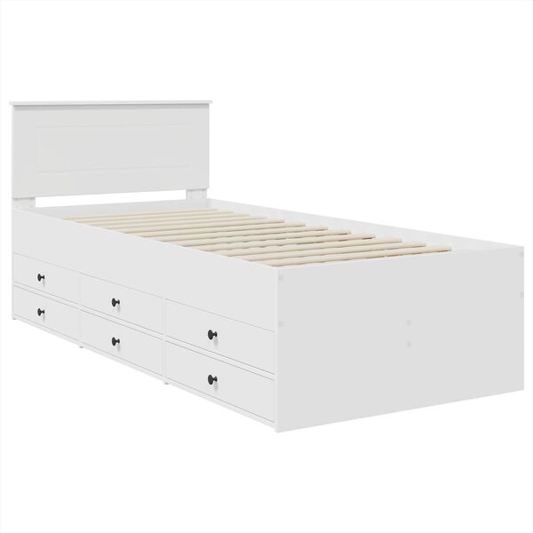 vidaXL Lit d'appoint Blanc et Noir 90 x 200 cm Bois d'ing&eacute;nierie