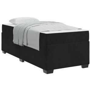vidaXL Cadre de lit avec matelas Noir 100 x 200 cm tissu