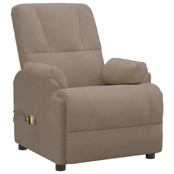 vidaXL Fauteuil de massage &eacute;lectrique Taupe Similicuir daim