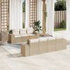 vidaXL Salon de jardin avec coussins 8 pcs beige r&eacute;sine tress&eacute;e