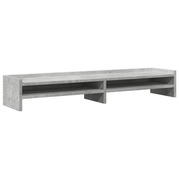 vidaXL Support de moniteur gris b&eacute;ton 100x24x16 cm bois d'ing&eacute;nierie