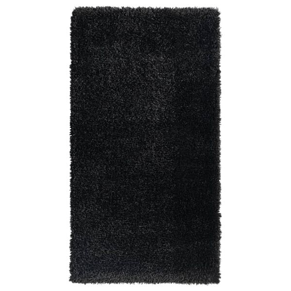 vidaXL Tapis shaggy &agrave; poils hauts Noir 80x150 cm 50 mm