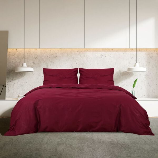 vidaXL Ensemble de housse de couette Bordeaux 240x220 cm Coton