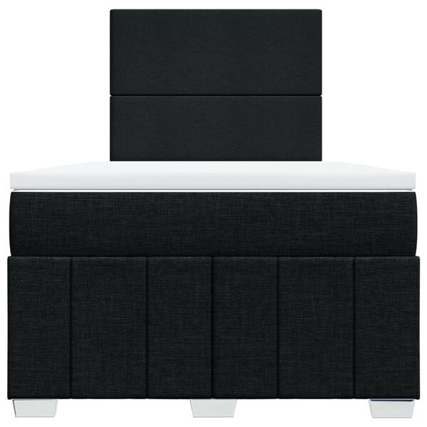 vidaXL Sommier &agrave; lattes de lit avec matelas Noir 120x200 cm Tissu
