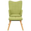 vidaXL Chaise &agrave; bascule avec tabouret Vert Tissu