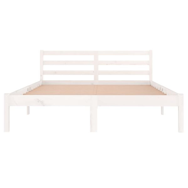 vidaXL Cadre de lit sans matelas bois de pin massif 140x200 cm blanc