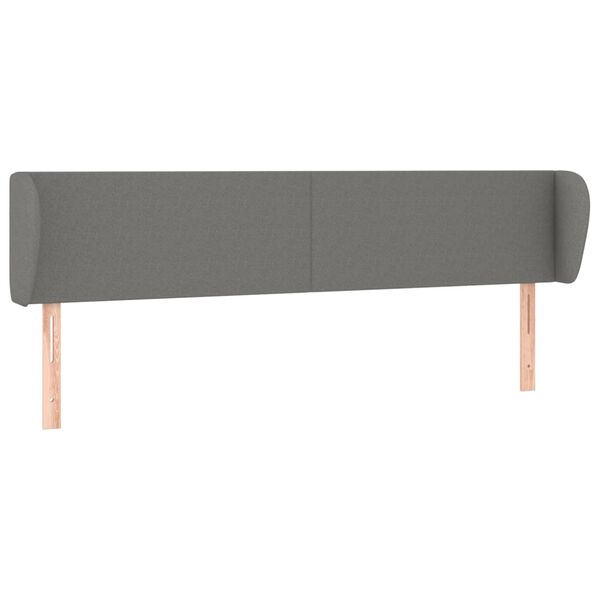 vidaXL T&ecirc;te de lit avec oreilles Gris fonc&eacute; 183x23x78/88 cm Tissu