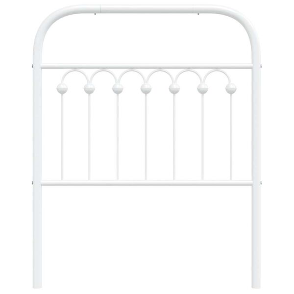 vidaXL T&ecirc;te de lit de remplacement m&eacute;tal blanc 75 cm