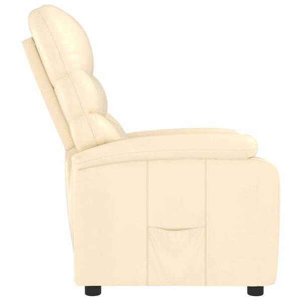 vidaXL Fauteuil inclinable Crème Similicuir