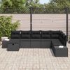 vidaXL Ensemble de canap&eacute; de jardin 8 pcs Noir Poly rotin