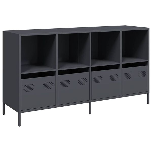 vidaXL Buffet anthracite 135x39x73,5 cm acier laminé à froid