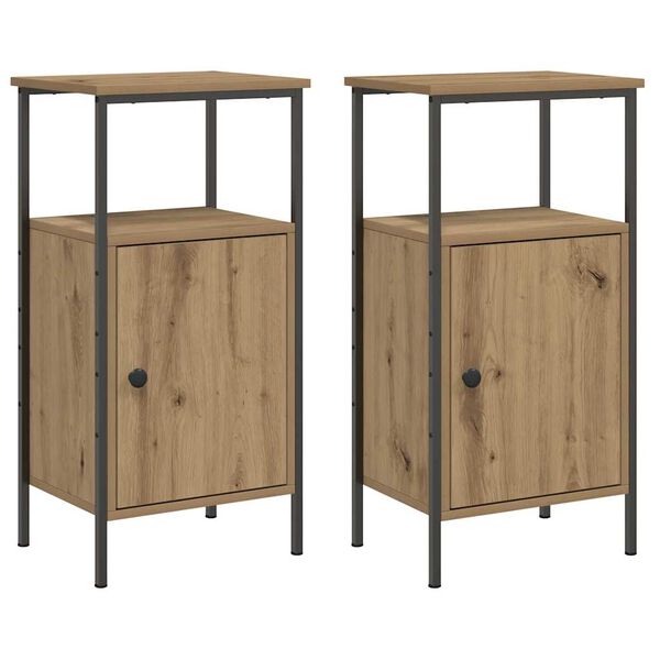 vidaXL Tables de chevet 2 pcs ch&ecirc;ne artisanal bois d'ing&eacute;nierie