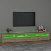 vidaXL Meuble TV avec lumi&egrave;res LED Ch&ecirc;ne sonoma 240x35x40 cm