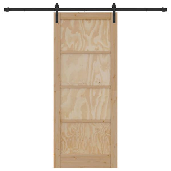 vidaXL Porte coulissante Marron 83 x 202 cm Pin massif