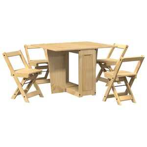 vidaXL Ensemble &agrave; manger papillon 5 pcs Corona pliable cire marron pin