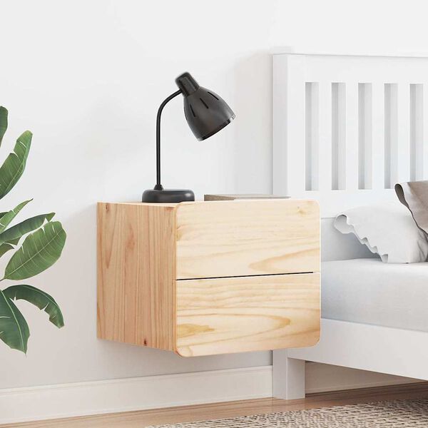 vidaXL Table de chevet Marron 39 x 34 x 33 cm Bois de pin massif