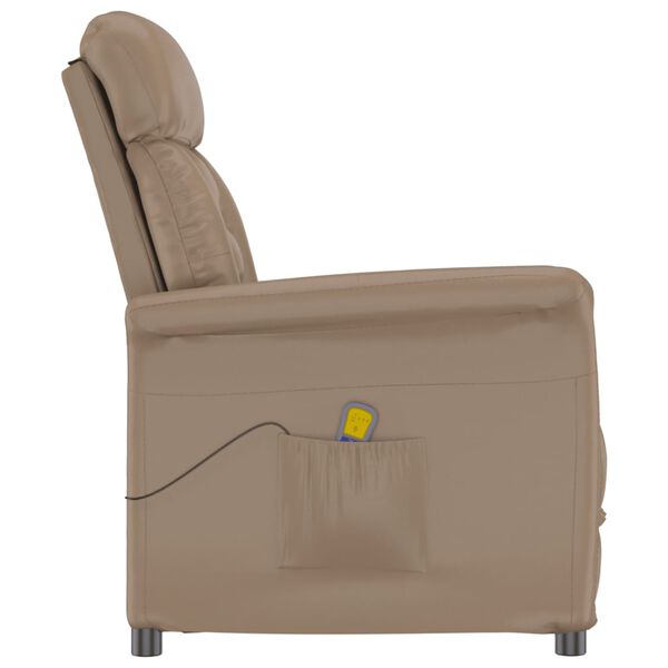 vidaXL Fauteuil de massage Cappuccino Similicuir