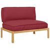 vidaXL Ensemble de Canap&eacute;s avec coussin Uni Bordeaux 120 x 92 x 69 cm